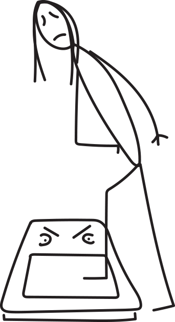 calorie counting and fear of scales illustration